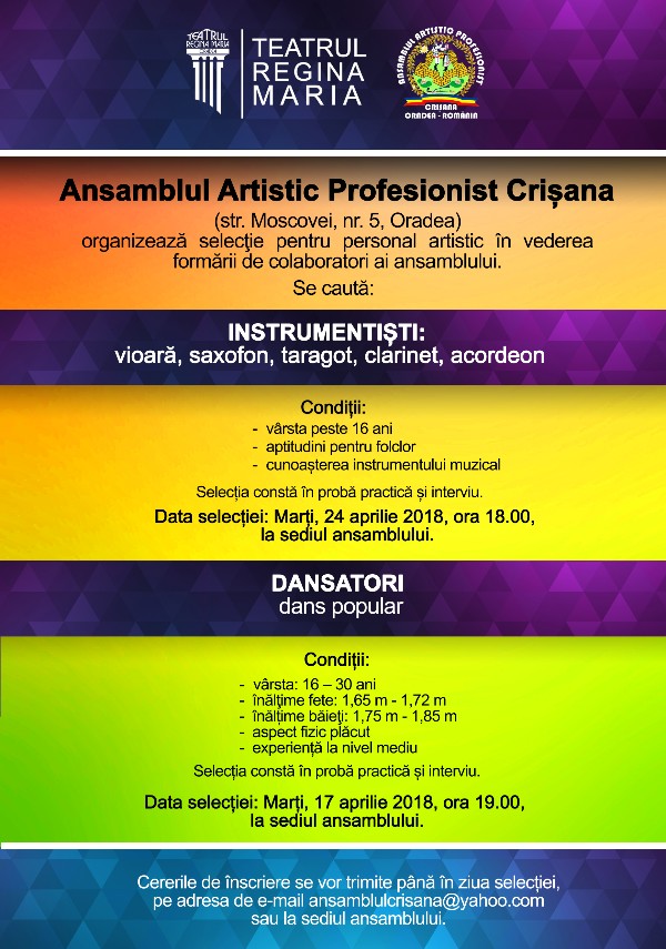 Ansamblul Artistic Profesionist Crișana al Teatrului Regina Maria-600x855