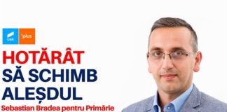 Sebastian Bradea candidatul Alianței USR PLUS pentru Primăria Orașului Aleșd