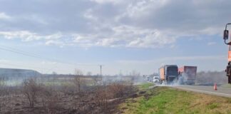 Incendiu de vegetație uscată între Lugașu de Jos și Urvind