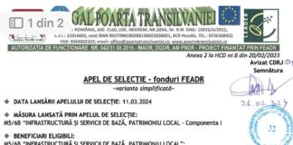GAL Poarta Transilvaniei lansează apel de seleție pentru măsura M5/6B – fonduri FEADR