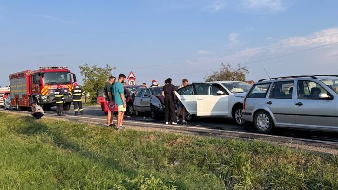 Accident în lanț la ieșirea din Aleșd spre Oradea