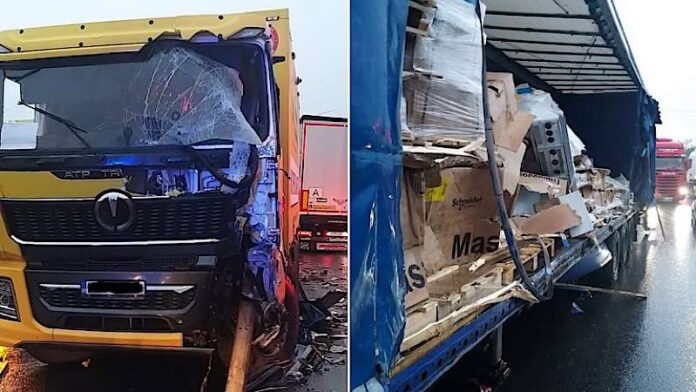 Accident între două camioane la Cornitel