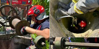 Pisică salvată dintr-o fântână adâncă, în localitatea Țețchea Pisică salvată dintr-o fântână adâncă