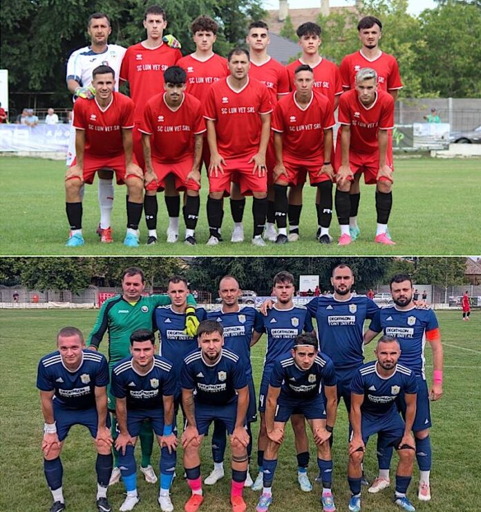 echipa din Vadu Crișului (în albastru) – Unirea Valea lui Mihai (în roșu). echipa din Vadu Crișului (în albastru) – Unirea Valea lui Mihai (în roșu).