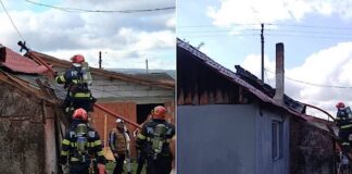 Incendiu de natură electrică la o casă din Aleșd. Pompierii au salvat două locuințe învecinate