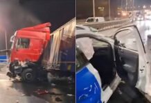 Accident grav pe Centura Oradea: un autoturism făcut praf după impactul cu un TIR