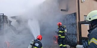 Autoutilitară distrusă de flăcări într-un incendiu violent