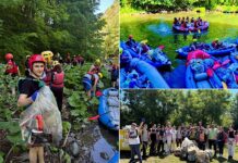 Peste 100 de saci cu deșeuri „pescuiți” din Crișul Repede de elevii din Vadu Crișului