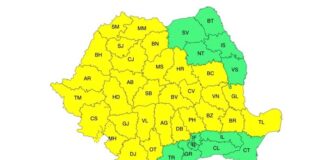 Cod galben de instabilitate atmosferică: ploi torențiale, vijelii și grindină în Bihor Harta meteo