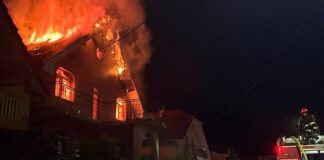 Incendiu de amploare în miez de noapte, în Oșorhei